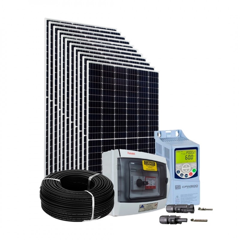 Kit Solar p/ Bomba 7,5 CV Trifásica 380V – com Inversor WEG Solar Drive CFW500